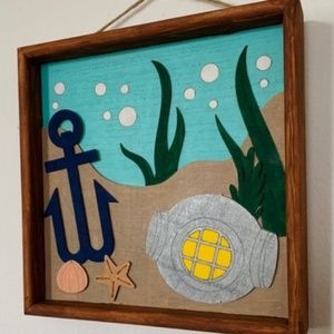 Nautical 3-D wooden scenery